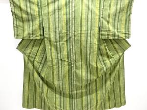 アンティーク　縞織り出し手織り節紬着物